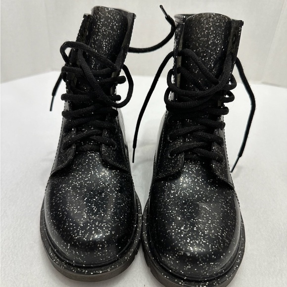 NWOT Circus by Sam Edelman Quinn Jelly Combat Boot Black Silver Glitter | Size 8 - Picture 8 of 10